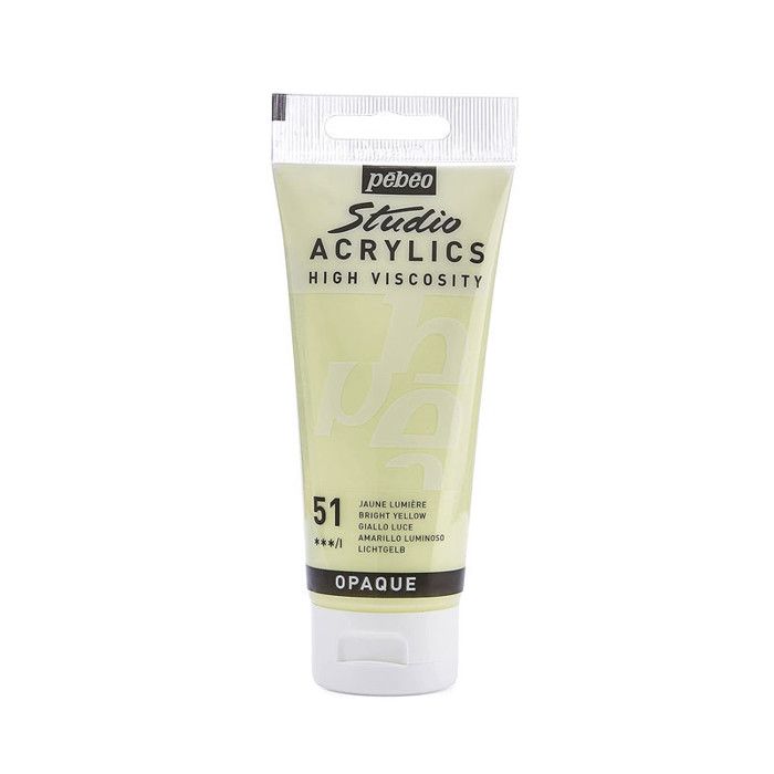 Peinture Acrylique - Pébéo - Studio - Jaune Lumière - 100 ml - Satiné