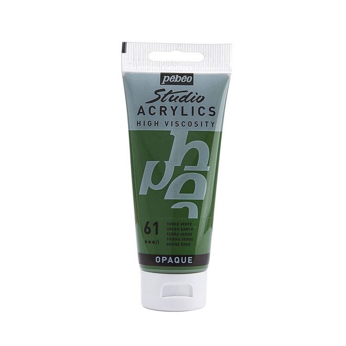 Peinture Acrylique - Pébéo - Studio - Terre Verte - 100 ml - Satiné - Professionnel