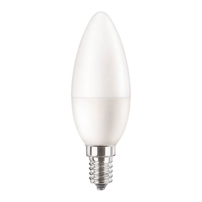 Ampoule LED flamme Philips Corepro E14 5W 470lm - Blanc froid 840