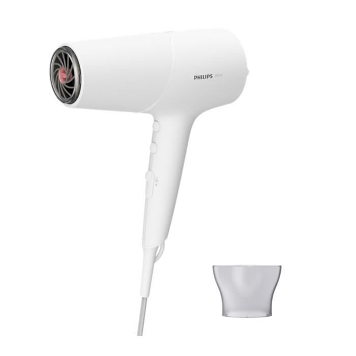 PHILIPS BHD500/00 Sèche Cheveux Série 5000 - 2100W - moteur DC - 6 vitesses/T° - fonction ionique - air froid - Blanc
