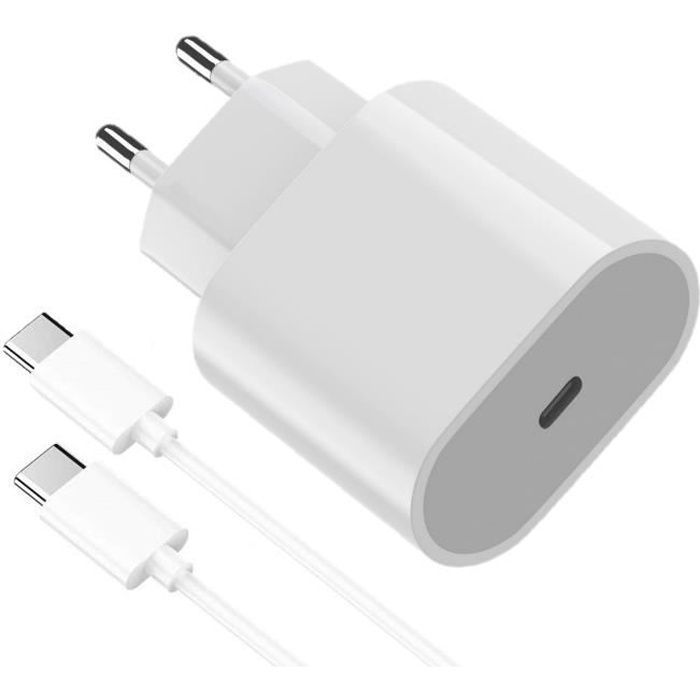 Chargeur Rapide 18W - Phonillico® - USB-C - 1m - Compatible Xiaomi Redmi 10/9/Note 10 5G/Poco M3