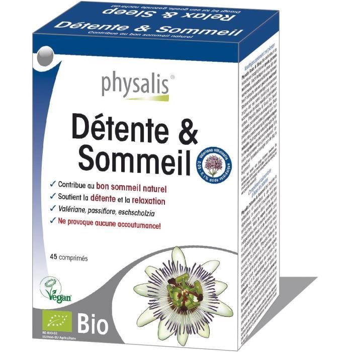 Physalis complément alimentaire Détente & Sommeil 45 comprimés Bio