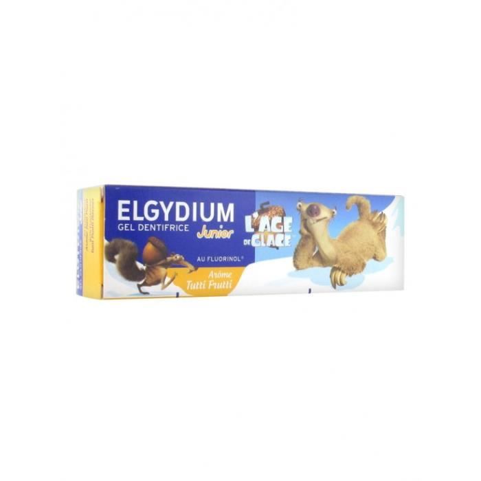 Gel Dentifrice Junior - Elgydium - Âge de Glace 7-12 ans - Arôme Tutti Frutti - 50ml