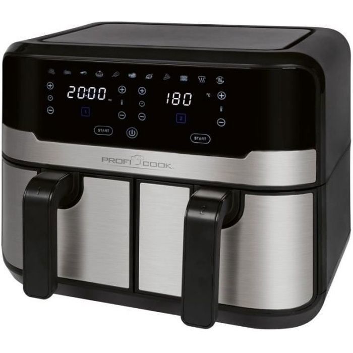 Friteuse à air chaud - Proficook - PC-FR1242H - 9,0 litres - Écran tactile - Acier inoxydable