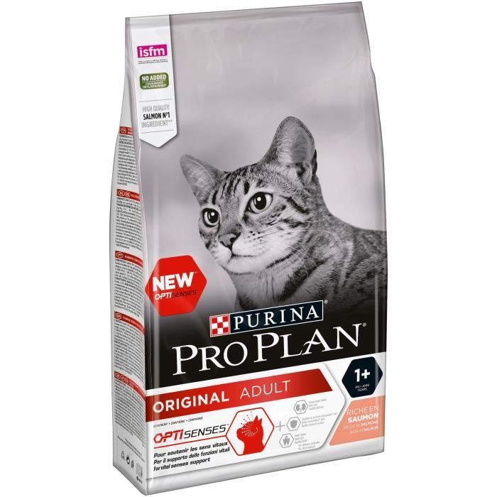 Purina Proplan Original OptiSenses Chat Adulte Saumon Croquettes 1,5kg