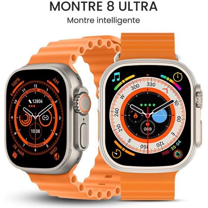 Montre intelligente - PRUMYA - Q8 - 2.01" - Bluetooth - Étanche IP68 - Fréquence cardiaque