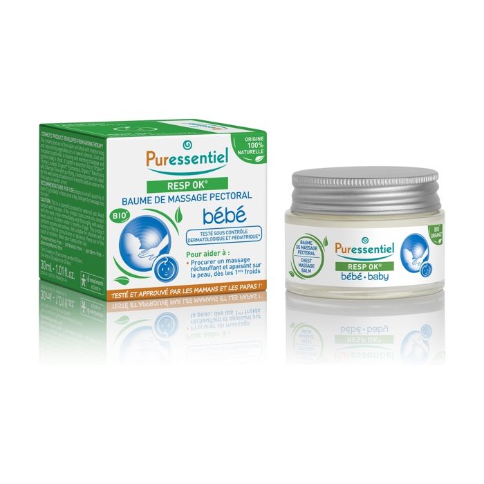 Baume Pectoral Bébé - Puressentiel - 30ml - Hydratant - Nourrissant - Sans conservateur