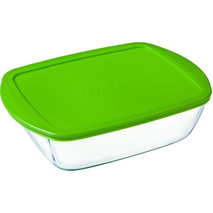 PYREX - COOK&STORE - Plat rectangulaire en verre avec couvercle 23*15 cm