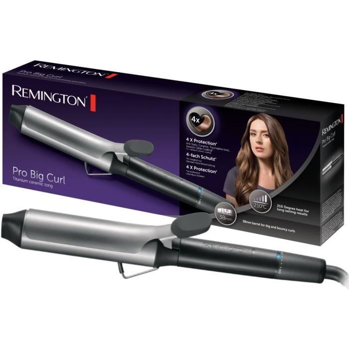 Remington CI5538 Fer à Boucler, Boucleur Pro Big Curl Antistatique, Céramique, Tourmaline Ionique, Glisse Facile, Boucles Naturelles