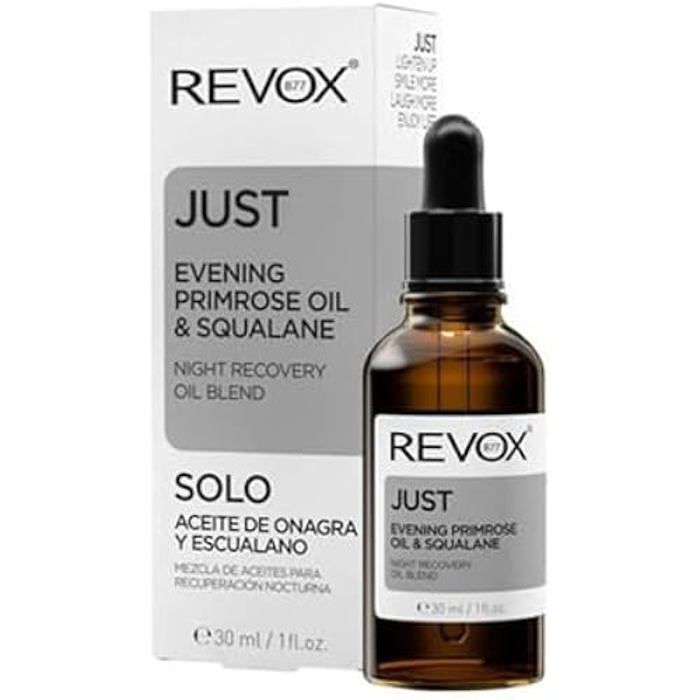 Huile de primevère du soir et squalane JUST - REVOX - 30 ml - Vegan - Tous types de peau