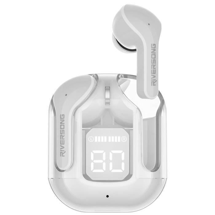 Écouteurs Bluetooth - RIVERSONG - Airfly M2 - Réduction de Bruit Active - IPX5 - 30h Autonomie