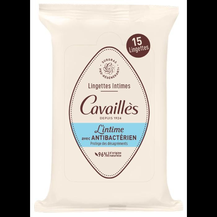 Rogé Cavailles Intime Lingettes Anti Bactérienne Paquet de 15