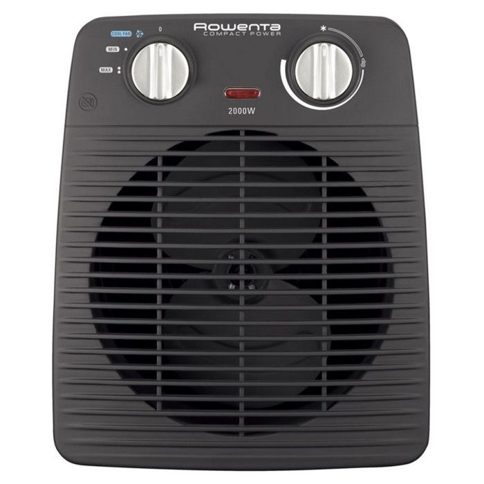 ROWENTA SO2210F0 Compact Power Radiateur soufflant, 2 vitesses de chauffage réglables, Puissance et thermostat réglables, Sécurisé