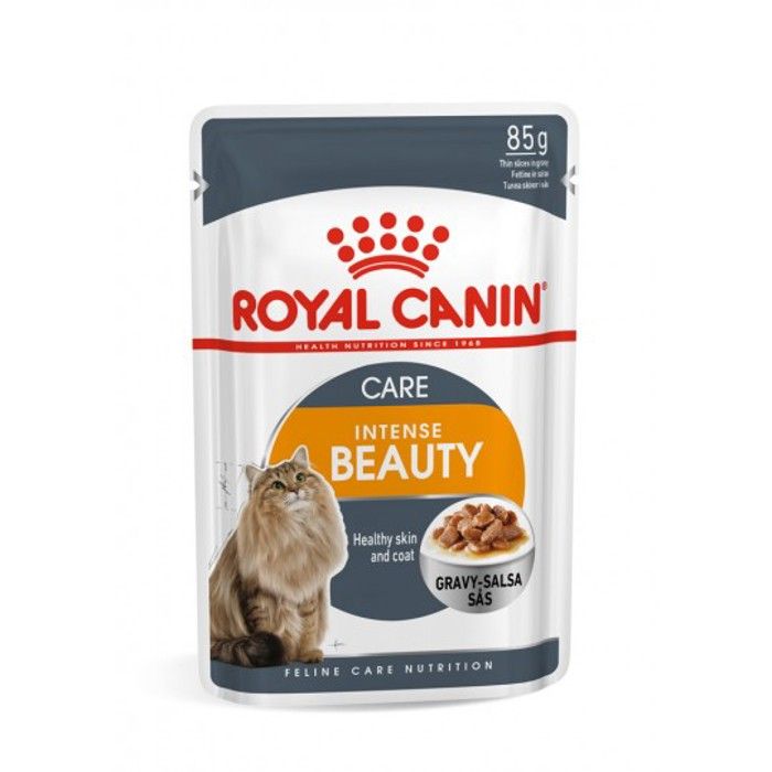 Aliment complet - Royal Canin - Intense Beauty - Pâtée en sauce - 85 Gr - Pour chat adulte