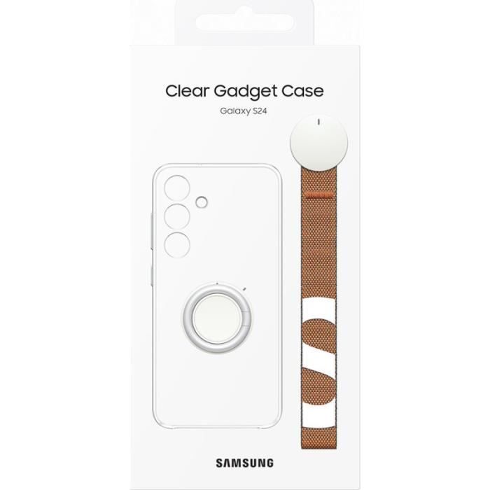 Coque - Samsung - Galaxy S24 - Transparent - Support amovible - Souple