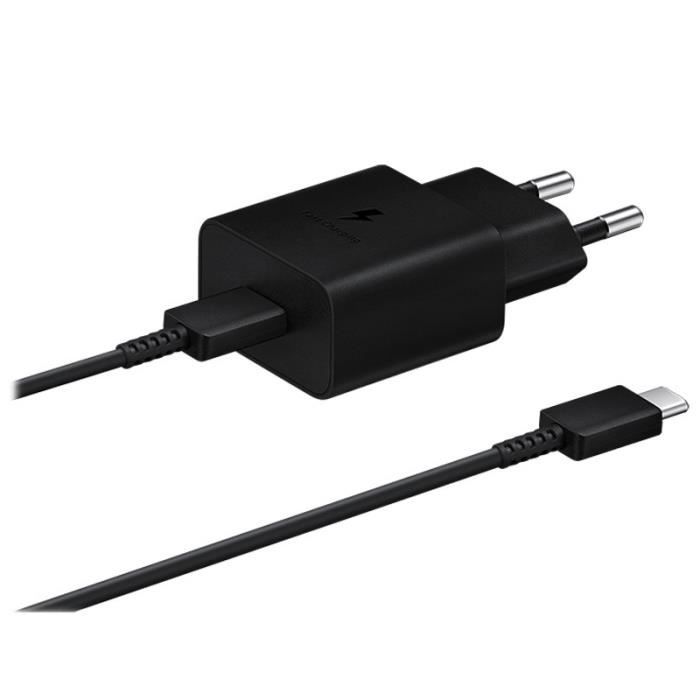 CHARGEUR SAMSUNG NOIR + CABLE 15W WALL C TO C