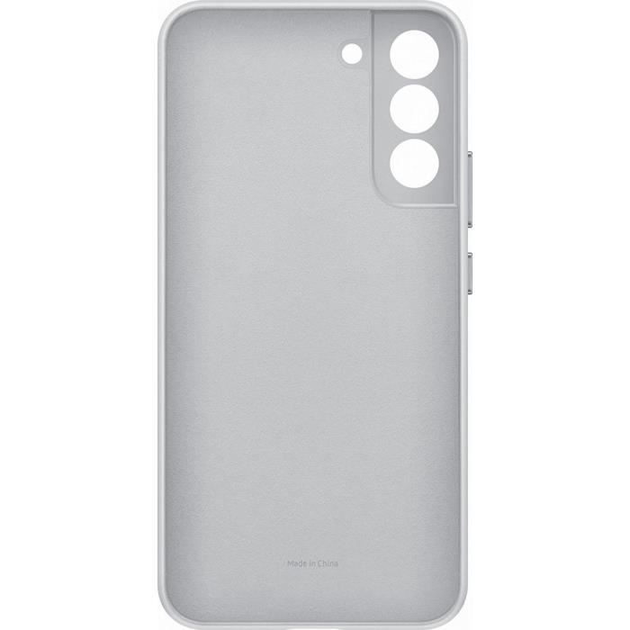 Coque et étui téléphone mobile Samsung Coque en cuir S22+ Gris clair
