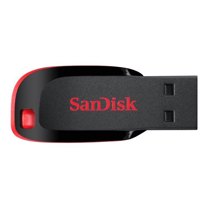 Clé USB - SANDISK - Cruzer Blade - 128Go - 2.0 - Noir/Rouge