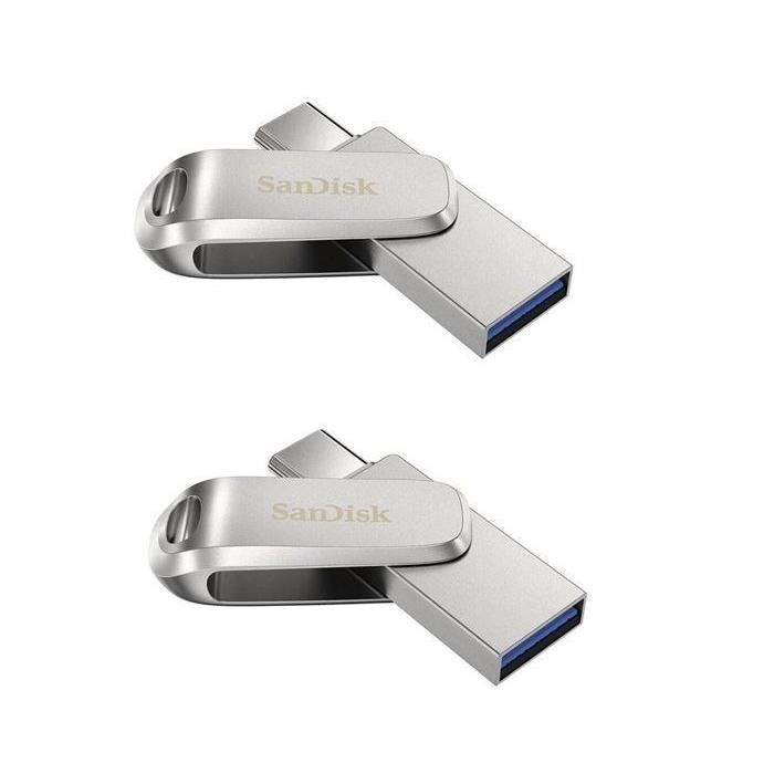 Clé USB - SanDisk - Ultra Luxe - 32 Go - USB 3.1 - Type-C et Type-A - Vitesse 150 Mo/s