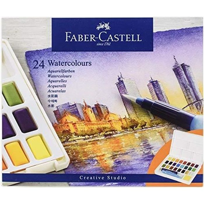 Faber-Castell Peinture aquarelle, 24 couleurs.