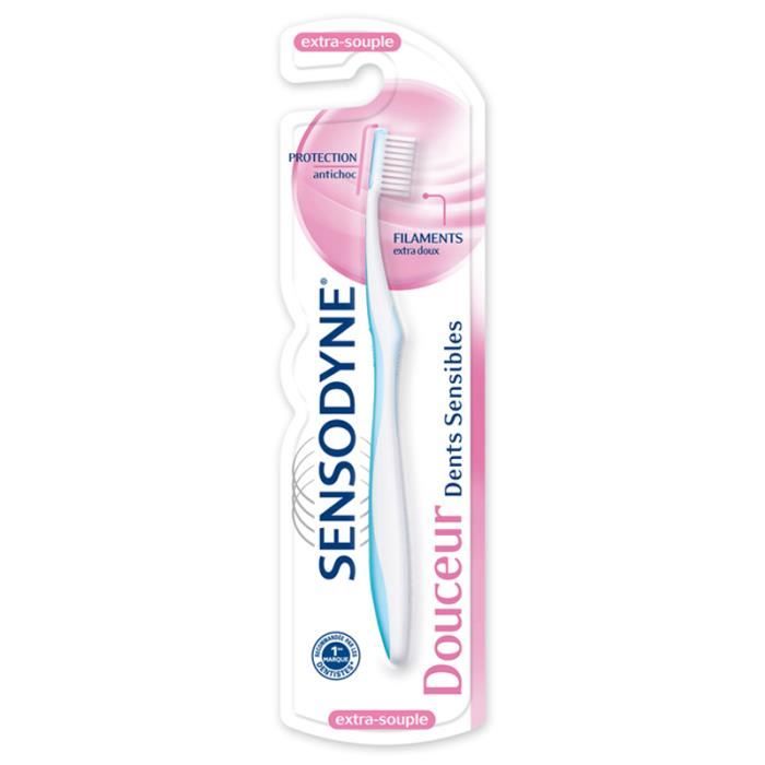 Brosse à dents - SENSODYNE - Douceur dents sensibles - Extra souple - Hypoallergénique - Adulte