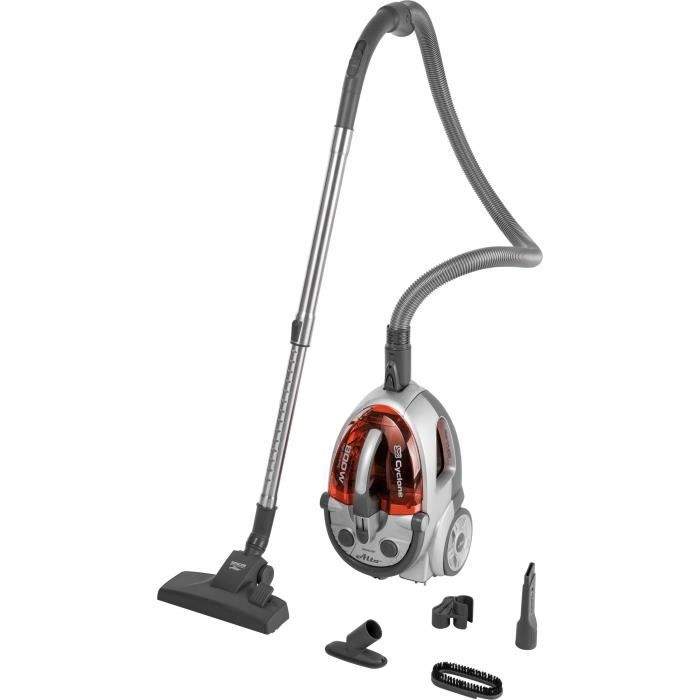 Aspirateur sans sac - SENCOR - SVC 730RD-EUE2 - Moteur ECO 800 W - 76 dBA - 1,5 L - Système Cyclone - Argent / Rouge