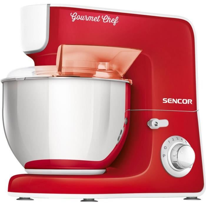 Robot de cuisine - SENCOR - STM3774RD - 1000W - 5.5L - Rouge - Inox