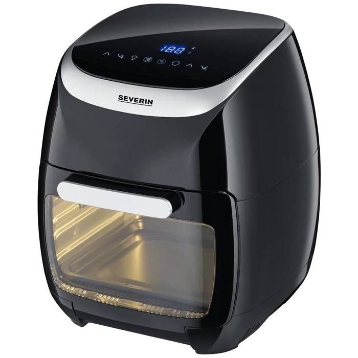Severin FR 2446 Friteuse 11 l 2000 W fonction chaleur tournante, protection contre la surchauffe noir,argent