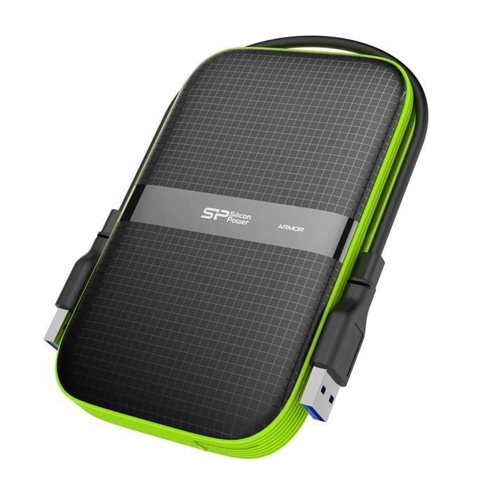 Disque dur Externe - Silicon Power - Armor A60 4To Vert - Résistant aux chutes USB3.2