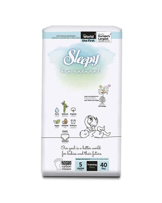 Sleepy Bio Natural - Certifiées Oeko Tex et hypoallergéniques T5 x 40 (11 à 18 Kilos)