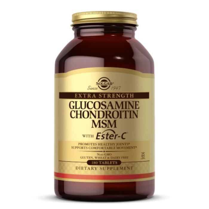 Solgar, Glucosamine Chondroitin MSM avec Ester-C, 180 comprimés