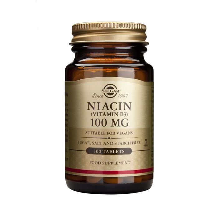 Solgar Niacin 100 mg (Vitamine B3) - Comprimés - - 100