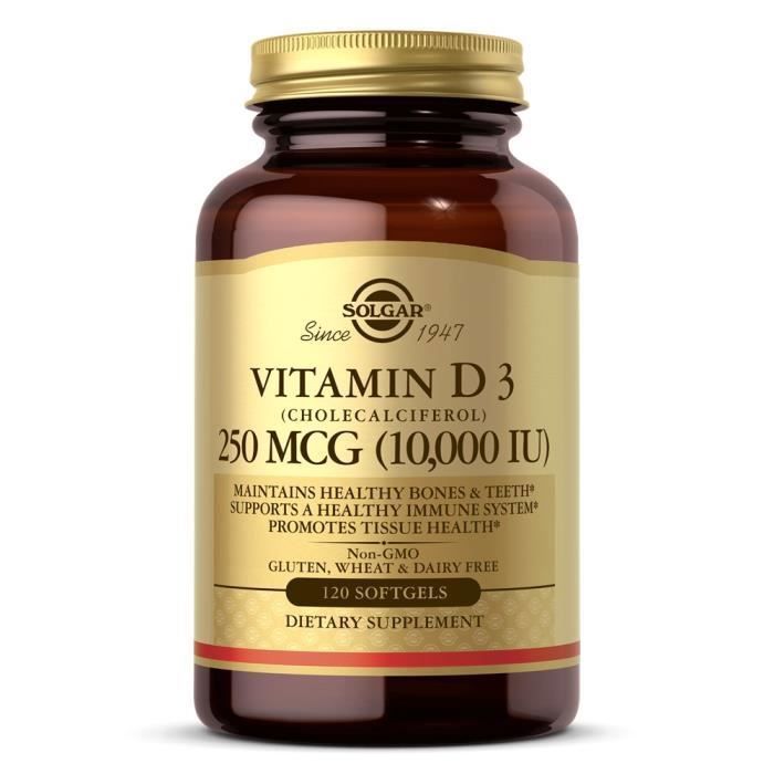Compléments alimentaires Vitamin D3 10000 IU 250 Mcg BI7759 , Solgar,