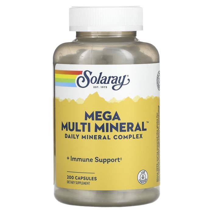 Solaray Mega Multi Mineral - Vitamines - Suppléments - 200 capsules
