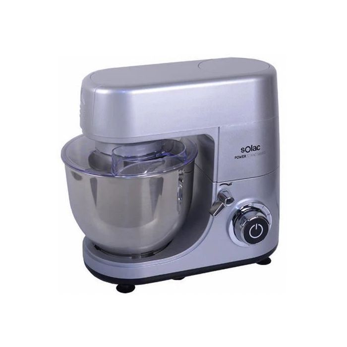 Pétrin - SOLAC - Power Stand Mixer - 1000W - 6 Vitesses + TURBO - Bol Acier Inox 6L