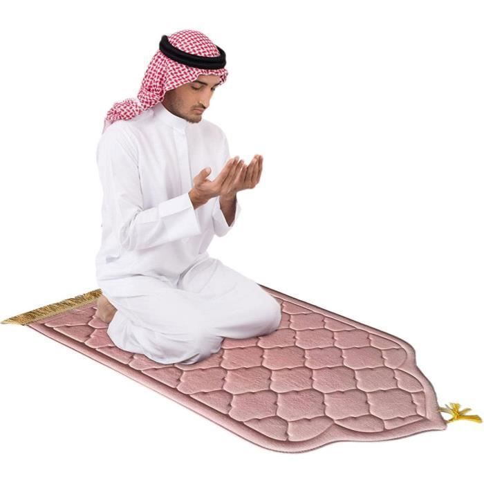 Kirdume Tapis De Prière Musulman, 65x110cm Tapis De Prière en Flanelle, Tapis De Prière Extraterrestre Doux, Tapis De Prière De 21