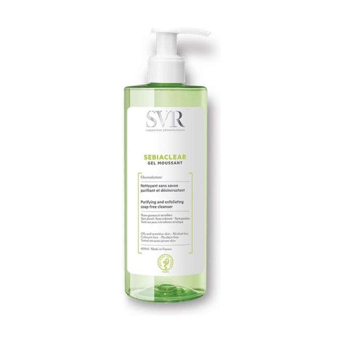 Gel Moussant Sebiaclear - SVR - Peaux Grasses Sensibles - 400ml - Nettoyant Purifiant Désincrustant