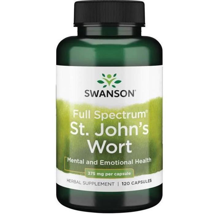 Swanson Millepertuis 375 mg – Complément Alimentaire pour l’Équilibre Émotionnel et le Bien-Être Mental – 120 Gélules
