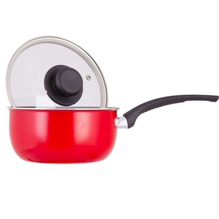 Casserole - TAURUS - CASSEROLE VITAL 18CM - Rouge - Anti-adhésif - Sans PFOA