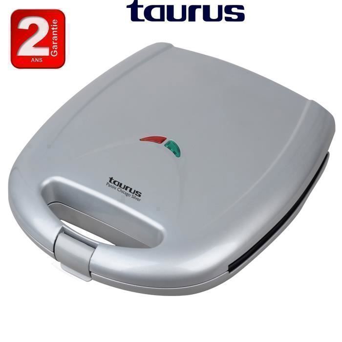 Grill Panini - CHICAGO SILVER - Appareil à sandwichs - 1200W - Plaques anti-adhésives - 2 ans de garantie