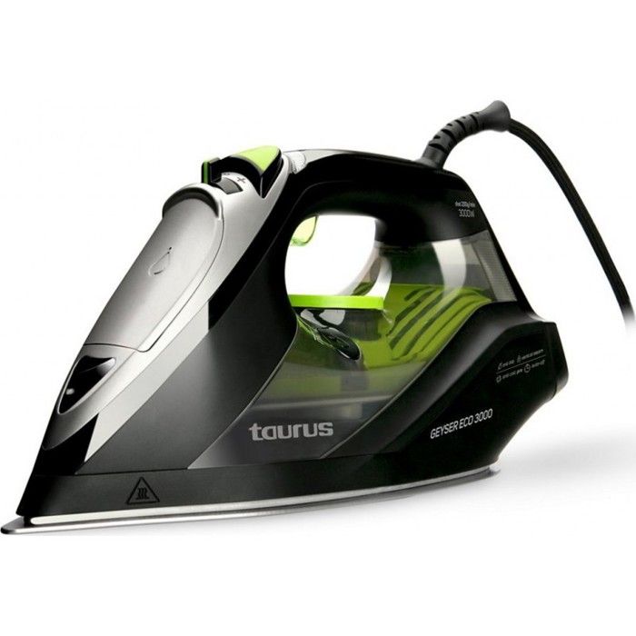 Fer à vapeur Taurus Geyser ECO 3000 - Non-stick soleplate - 200 g-min - Noir, Vert, Gris - 3000 W