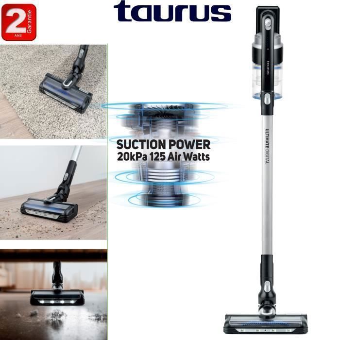 Aspirateur vertical - Taurus - LEGEND FLEX DIGITAL - Batterie LITHIUM 22,2V - 35min autonomie - Filtre inox