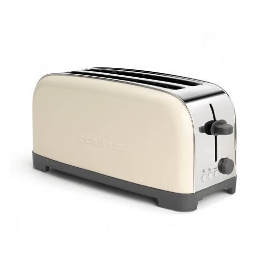 Grille-pain - TAURUS - Vintage Cream - 2 fentes extra longues - 1400 W - 6 niveaux de brunissement