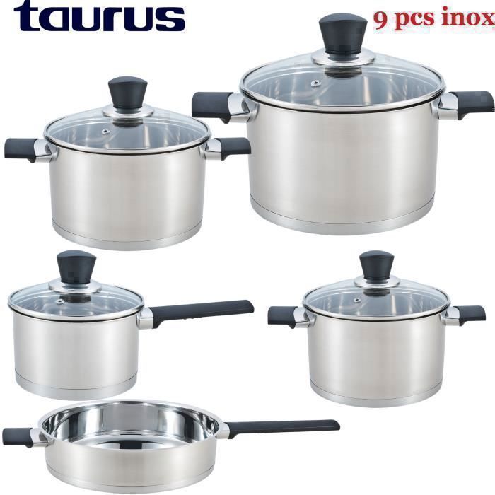 TAURUS - Batterie Cuisine Sevilla 9 pcs Inox