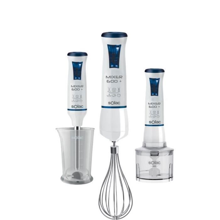Mixeur Plongeant - SOLAC - 600 PLUS - 600W - 20 Vitesses - Inox - Anti-éclaboussures