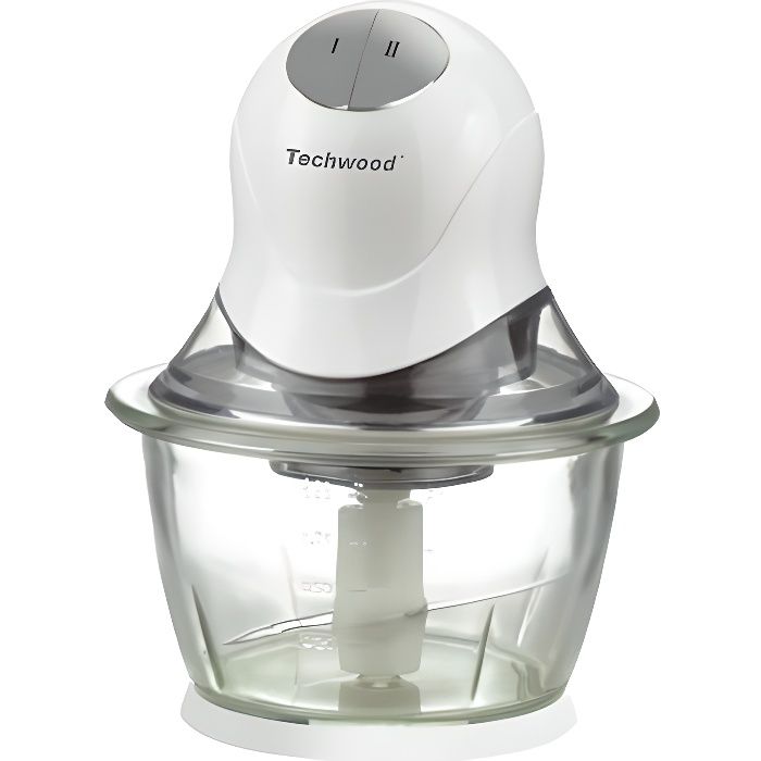 Hachoir multifonction TECHWOOD THA-082 - Bol en verre transparent - 2 vitesses - 300 W - Blanc
