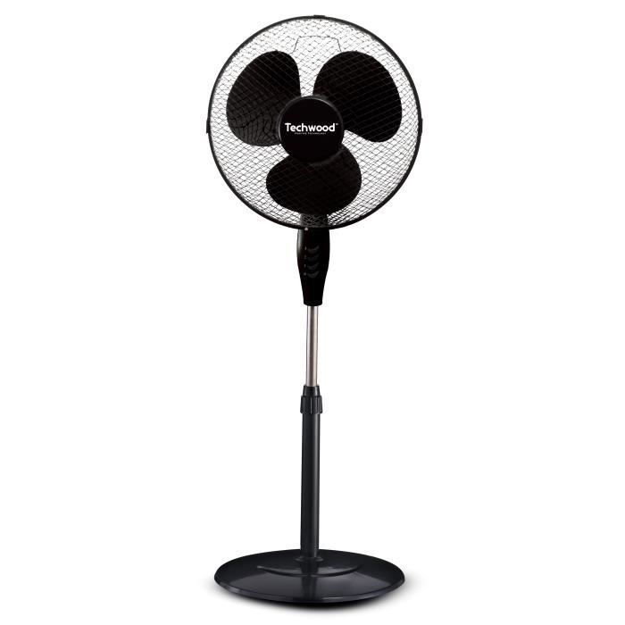 Ventilateur - Noir - 40CM - 3 Vitesses - Oscillation - Sur Pied