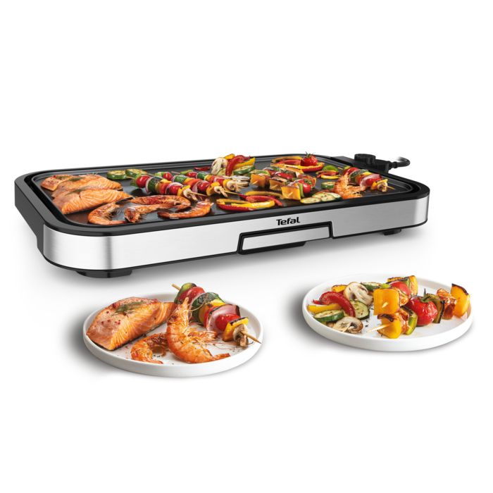 Tefal Giant Plancha XL Inox,12 personnes, Revêtement antiadhésif, 2300W CB631D10