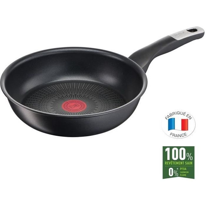 TEFAL G2550402 Poêle 24 cm UNLIMITED Tous feux dont induction - Fabrication française - Noir
