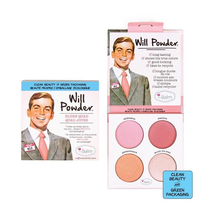 Blush - Will - Palette de blush Powder Blush Quad - 4 nuances - 10g - Vegan et recyclable